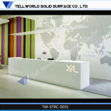 High Quality White Receptionist Desk with Logo