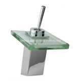 Chrome Glass Faucet Waterfall Bathroom Basin Mixer Faucet