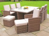 6 Cube Rattan Outdoor Dining Chair Table Garden Furniture (GN-8622D)