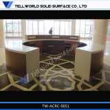 New Design High Gloss Artificial Stone Round Reception Desk