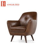 Antique Style Leather Loveseat Armchair for Reading