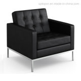 Vintage Metal Steelsingle Commercial Black Leather Sofa (SP-CS105)