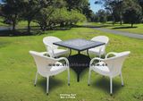 Patio Garden Aluminum PE Rattan Dining Chairs and Table