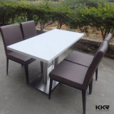 Kingkonree White Solid Surface 4 Seaters Dining Table