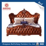 Hand Carved Leather Bed (B287)