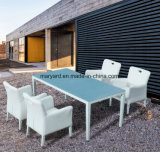 Garden White Leather Chair Patio Dining Furniture