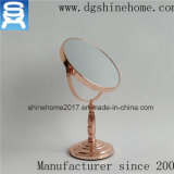 Rose Gold Cosmetic Mirror, Round Metal Double Side Make up Mirror Desk Mirror