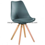 Plastic Dining Chair with Round Wood Leg