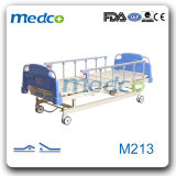 Hospital Double Cranks Manual Beds, Medical 2 Functions Adjustable Patient Nursing Beds