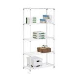 Office Storage Furniture 5 Tiers White Coated Adjustable DIY Metal Book Rack