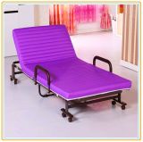Portable Folded Bed with Mattress 190*65cm Violet Color