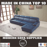 Modern L Shape Sectional Leather Sofa Blue (Lz8002)