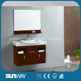 Wall Mounted Mirrored Counter Wooden Bathroom Cabinet Sw-OA008
