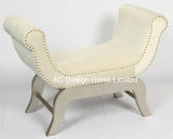 Vintage Fabric/Wooden Indoor Bedroom Single Seat U Shape Bench