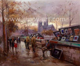 Paris Street Scenes Oil Painting by Handmade for Home Decor