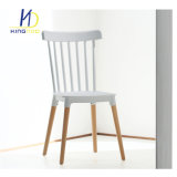 Plastic Back Seat Wood Legs Dining Chair Used for Restaurant
