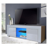 High Gloss Drawer Shelf LED Lighting TV Stand Unit