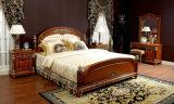0029 Italian Royal Wooden Furniture Style Luxury Brass Decoration Bed