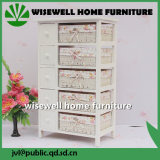 Wood Living Room Storage Cabinet with Rattan Drawer (W-CB-426)