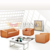 Italian Design Model Gergeous Orange Color Office Leather Sofa for Office Furiture
