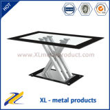 Modern Hot Selling Metal Tempered Glass Dining Table