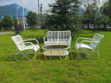 Modern Outdoor Furniture Stainless Steel Rattan Table and Chairs Set