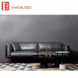New in Hotsale Black Genuine Nappa Leathe Sofa Set Designs for Office 2017
