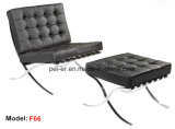 Office Metal Leisure Leather Lounge Recliner Barcelona Sofa Chair (PE-F66)