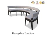 Wooden Leg Fabric Round Shape Booth Seating Sofas for Restaurant (HD670)