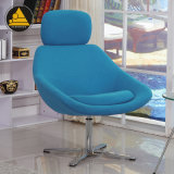 Fabric Swivel Designer Lounge Chair with Aluminum Base