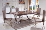 Hot Sale Stable Metal Legs Marble Top Dining Table (CT-2018)