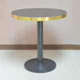 (SP-RT520) Cast Iron Base Laminate Copper Seal Round Cafe Table