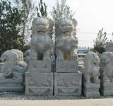 Hand Carved Granite Lion Sculpture Animal Statue for Decoration (CV005)