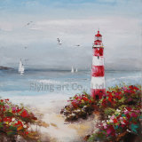 Reproduction Seascape Craft Art Oil Painting for Lighthouse