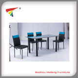 Modern Dining Table Set with Chromed Glass Dining Table (DT193)