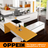 Oppein New Design Modern PVC Wood Grain Kitchen Cabinets (OP16-PVC03)