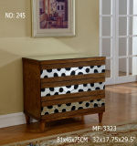 Dark Timber Wood Color 3 Drawer Cabinet