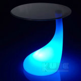 Glass LED Table Portable Glass Table Color Change Rechargeable Table