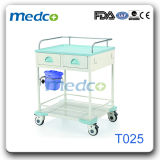 Ce&ISO Metal Hospital Products Nursing Clinical Cart Trolley with ABS Top Surface