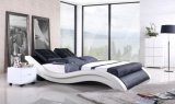Dubai Modern White Queen-Size Platform Leather Bed