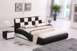 Contemporary Platform Genuine Leather Bed