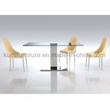 Simple Style Kd Glass Top Dining Table