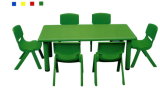 Plastic Table and Chair, Kindergarten Plastic Chair, Kids School Furniture, Children Table for Six Peoples