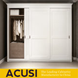Customized 3 Doors Painting White Closet Solid Wooden Wardrobe (ACS3-S07)