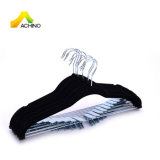 Achino Black Velvet Clothes Hangers with Clips