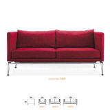 Simple Design Red Color Office Sofa with Coffee Table