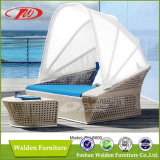 Outdoor Sun Bed Rattan Sun Lounger with Canopy (DH-8600)
