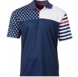 Men's Fashionable Sublimation Printed 100% Polyester Polo Shirt with Custom Design