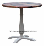 Modern Industrial Dining Restaurant Iron Steel Leg Gray Wooden Table
