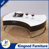 MDF Wooden White and Black High Gloss Rotated Coffee Side Table